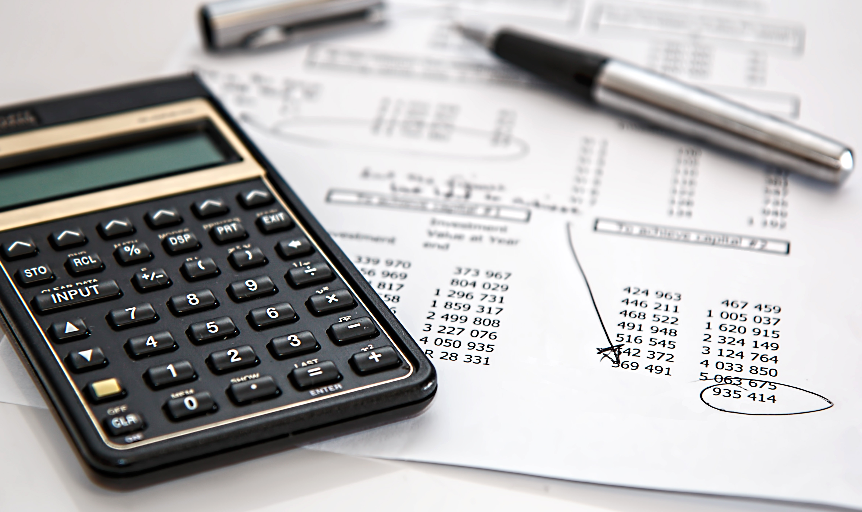 Marking up financial documents with calculations while conducting a pharmacy valuation