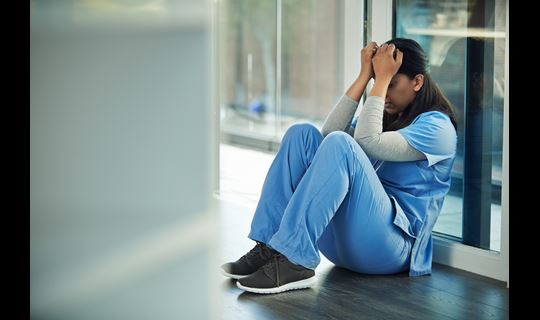 Stressed healthcare worker